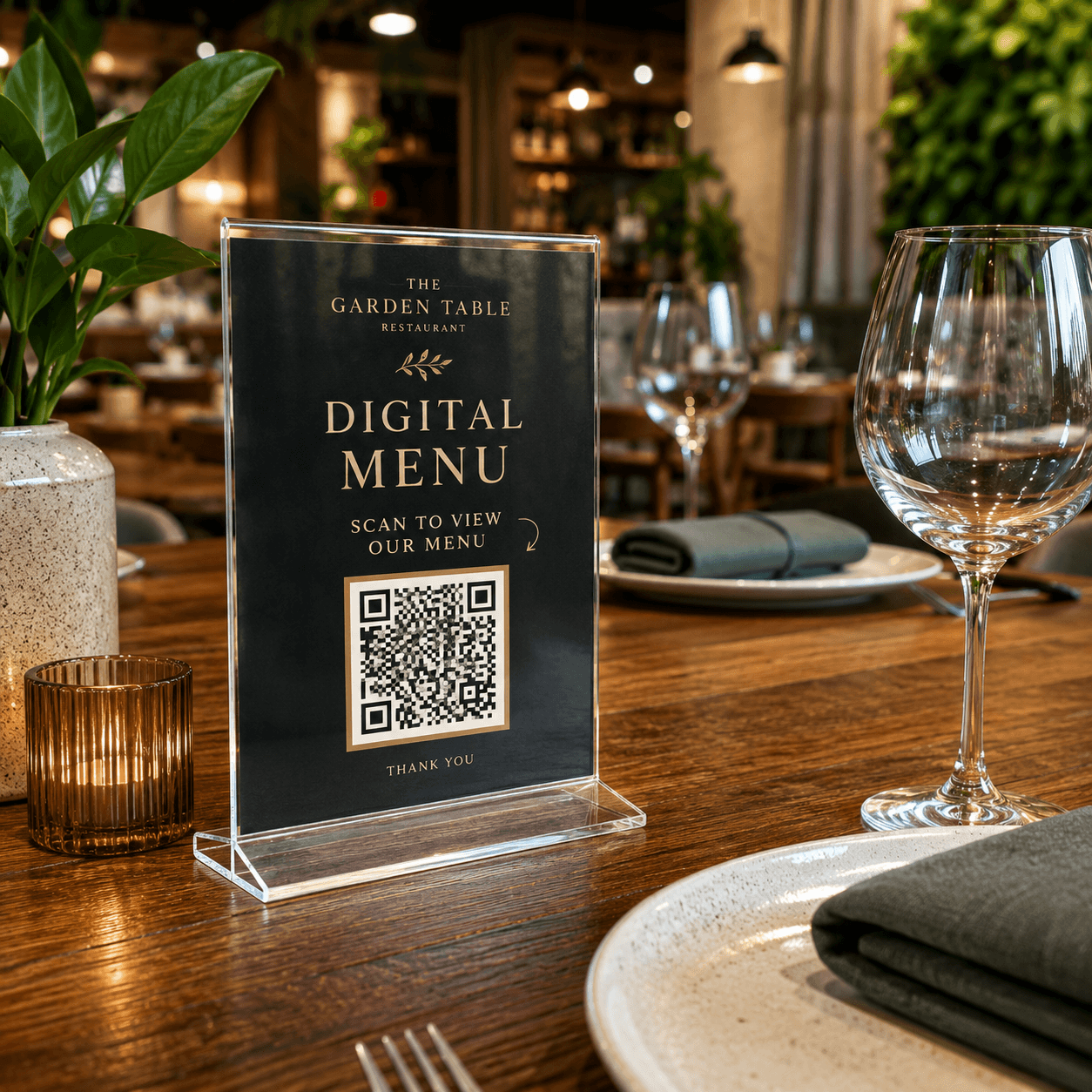 Restaurant table menu example