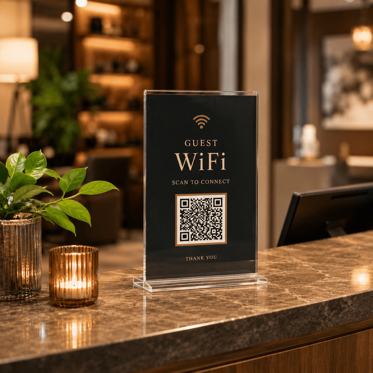 Guest WiFi table sign example
